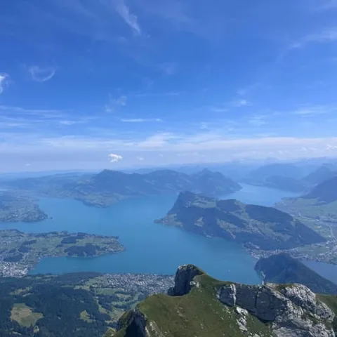 Lake Lucerne seen from the slopes of Mount Pilatus