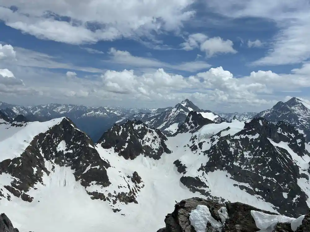 Snow peaks and cloud from the summit viewing area